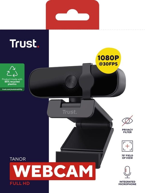 Веб-камера Trust Tanor Full HD Black (25548)