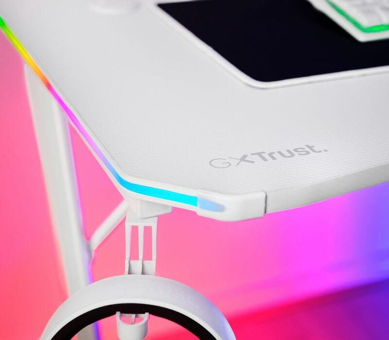 Геймерський стіл Trust GXT 709W Luminus RGB White (25328)