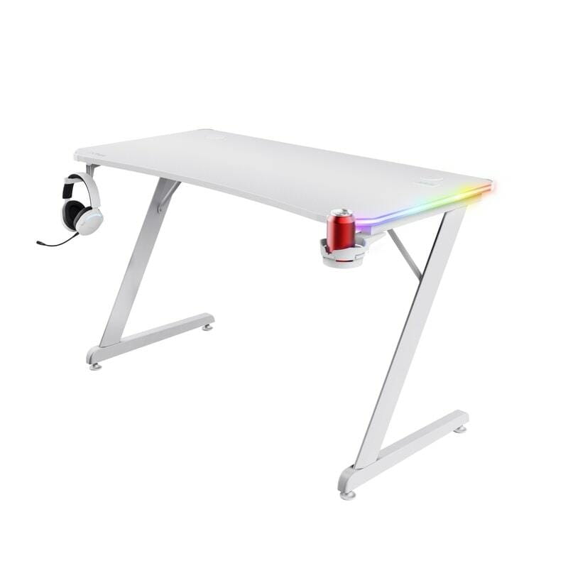 Геймерський стіл Trust GXT 709W Luminus RGB White (25328)