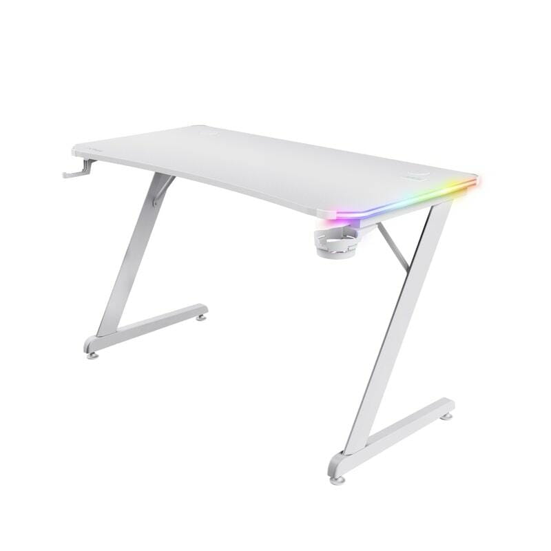 Геймерський стіл Trust GXT 709W Luminus RGB White (25328)