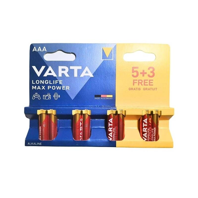 Батарейка Varta Longlife Max Power AAA/LR03 BL  8(5+3)шт