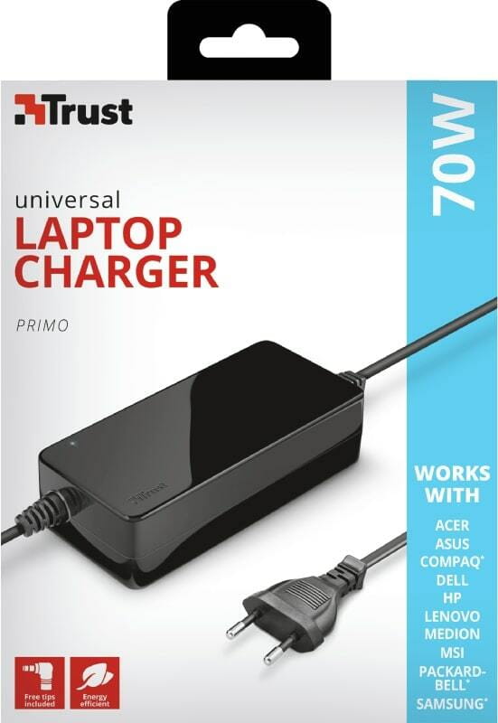 Блок живлення Trust Primo Universal Laptop 220V, 19V, 70W, 3.6А Black (22141)