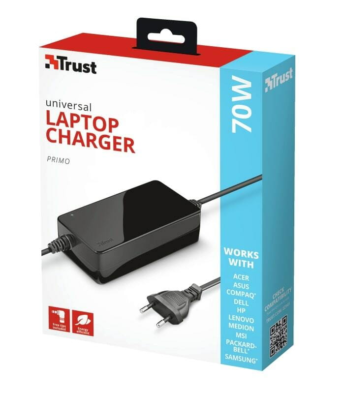 Блок живлення Trust Primo Universal Laptop 220V, 19V, 70W, 3.6А Black (22141)