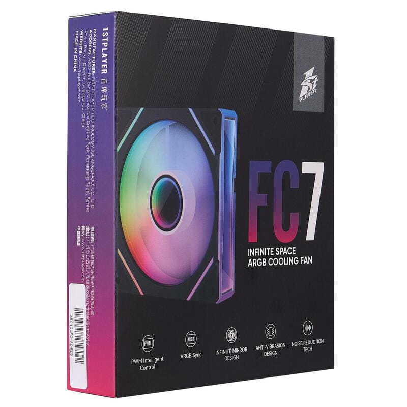 Вентилятор 1stPlayer FC7 Black (FC7-BK-1IN1)