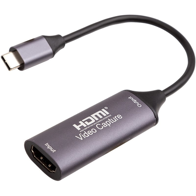 Пристрій відеозахоплення PowerPlant HDMI USB Type-C 2.0 4k/30hz (HDVC2-C) (CA914708)