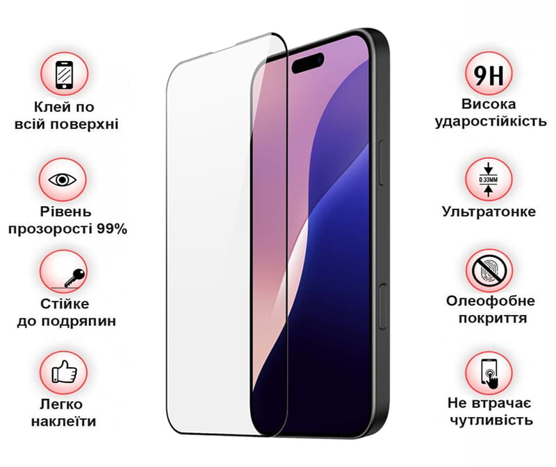 Захисне скло BeCover для Apple iPhone 16 Pro Max Black (712125)