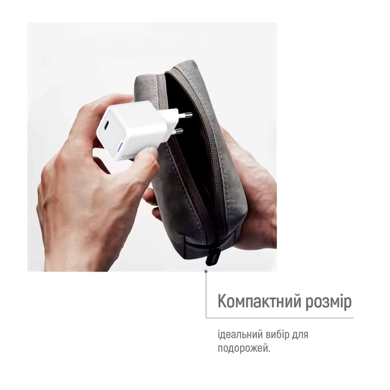 Сетевое зарядное устройство ColorWay GaN Mini 20W PD Port PPS USB-C White (CW-CHS059PD-WT)