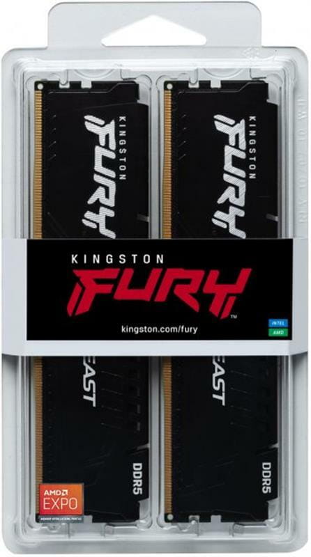 Модуль пам`яті DDR5 2x16GB/6000 Kingston Fury Beast Black (KF560C30BBEK2-32)