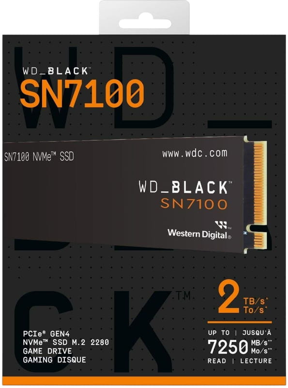 Накопичувач SSD 2TB WD Black SN7100 M.2 2280 PCIe 4.0 x4 3D TLC (WDS200T4X0E)