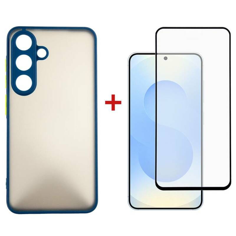 Чeхол-накладка Dengos Matt для Samsung Galaxy S25 Plus SM-S936 Blue (DG-KM-143) + защитное стекло