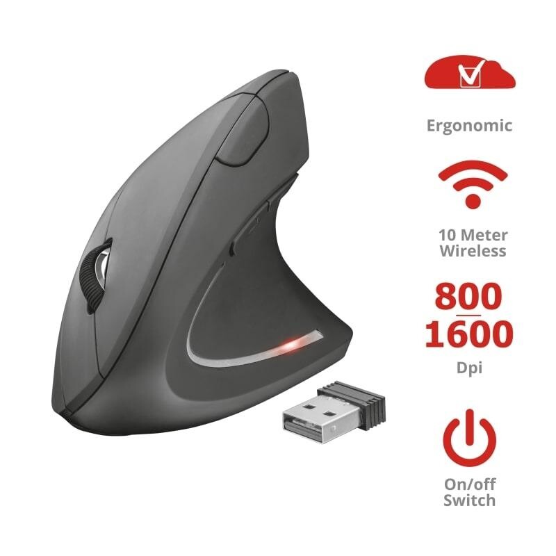 Миша бездротова Trust Verto Ergonomic Black (22879)