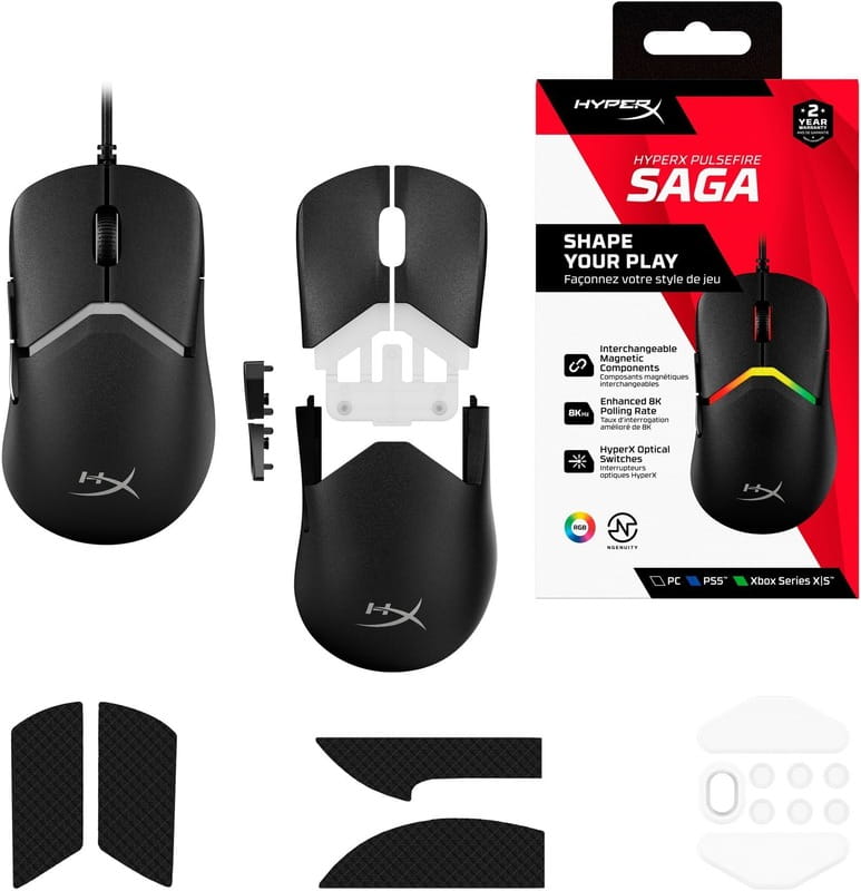 Мышь HyperX Pulsefire Saga Black (A2PB3AA)