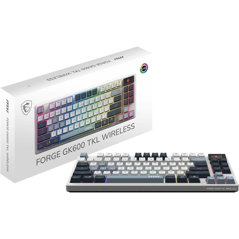 Клавиатура беспроводная MSI Forge GK600 TKL W SKY UA 104key White (S11-43UAP01-HH9)