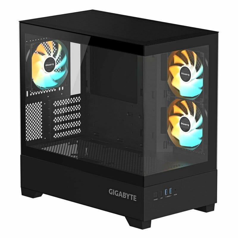 Корпус Gigabyte C201 Panoramic Tempered Glass Black без БЖ (GB-C201P)