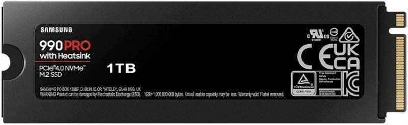Накопитель SSD 1ТB Samsung 990 Pro with Heatsink M.2 2280 PCIe 4.0 x4 NVMe V-NAND MLC (MZ-V9P1T0GW)