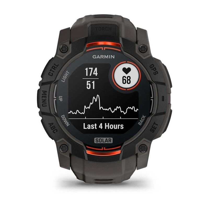 Смарт-годинник Garmin Instinct 3 50mm Solar Black with Charcoal Silicone Band (010-02935-40)