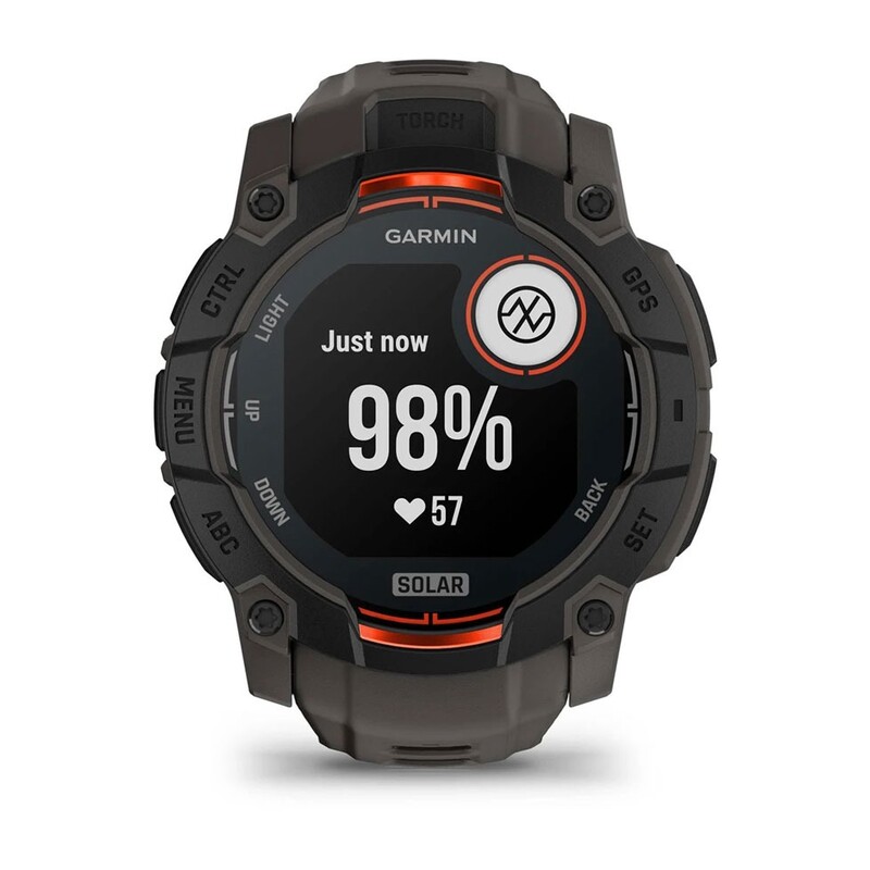 Смарт-годинник Garmin Instinct 3 50mm Solar Black with Charcoal Silicone Band (010-02935-40)
