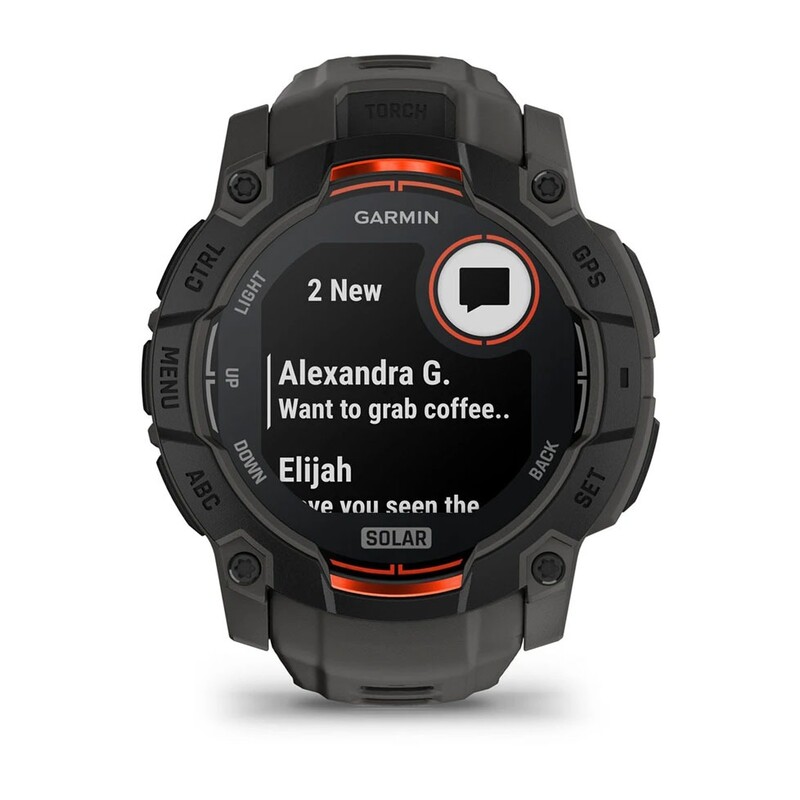 Смарт-годинник Garmin Instinct 3 50mm Solar Black with Charcoal Silicone Band (010-02935-40)