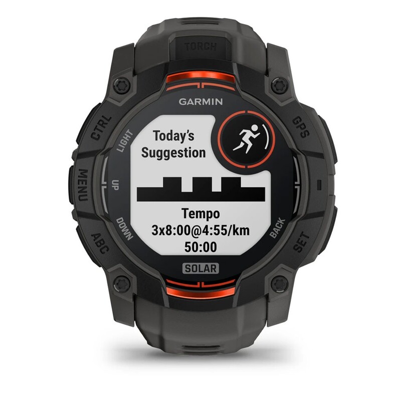 Смарт-годинник Garmin Instinct 3 50mm Solar Black with Charcoal Silicone Band (010-02935-40)