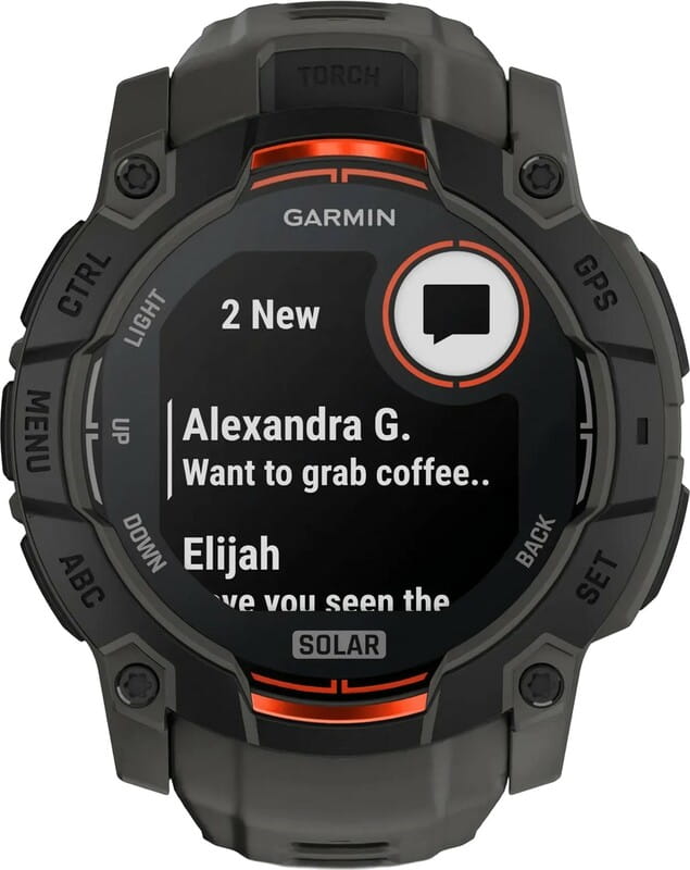 Смарт-годинник Garmin Instinct 3 50mm Solar Black with Charcoal Silicone Band (010-02935-40)