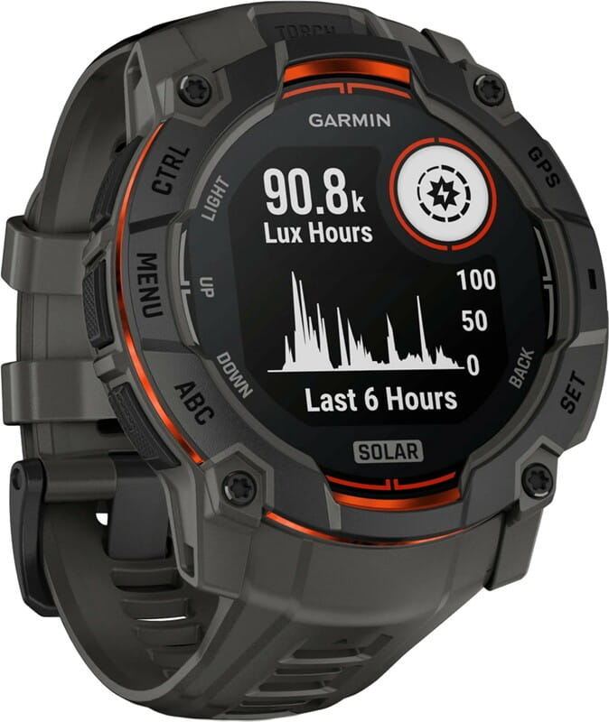 Смарт-годинник Garmin Instinct 3 50mm Solar Black with Charcoal Silicone Band (010-02935-40)