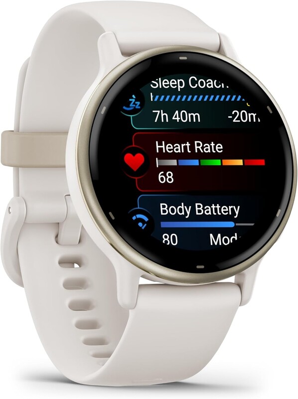 Смарт-годинник Garmin Vivoactive 5 Cream Gold Aluminum Bezel with Ivory Case and Silicone Band (010-02862-5B)