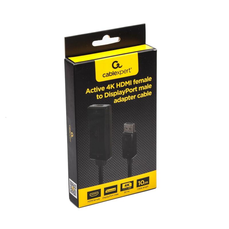 Адаптер Cablexpert HDMI - DisplayPort (F/M), 0.15 м, Black (A-HDMIF30-DPM-01)