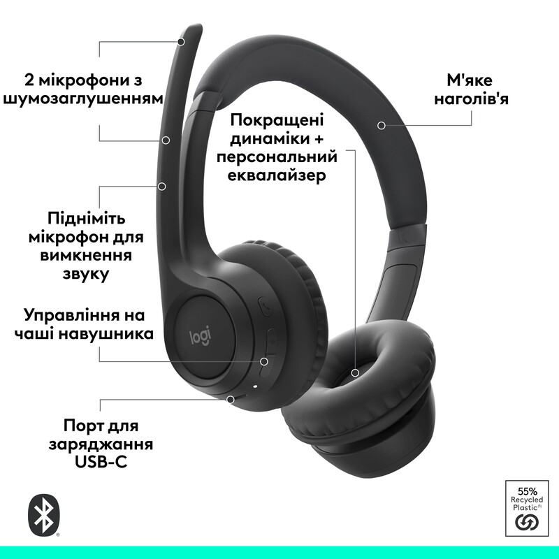 Bluetooth-гарнітура Logitech Zone 305 MS Black (981-001458)