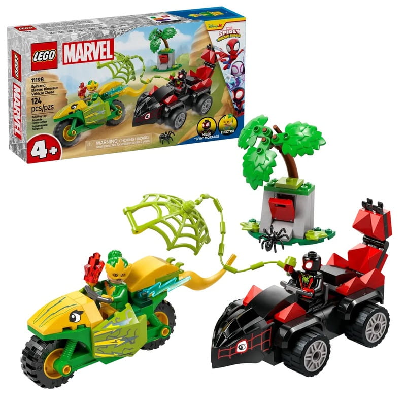 Конструктор LEGO Marvel Гонки на электромобилях с динозаврами (11198)