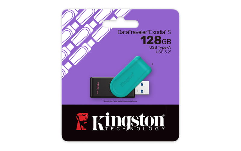 Флеш-накопитель USB3.2 128GB Kingston DataTraveler Exodia S Black/Green (DTXS/128GB)