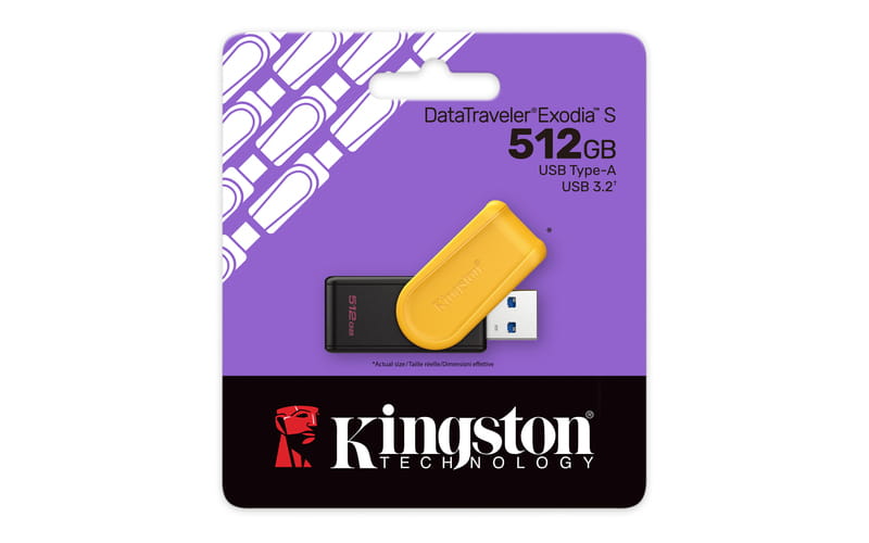 Флеш-накопитель USB3.2 512GB Kingston DataTraveler Exodia S Black/Yellow (DTXS/512GB)