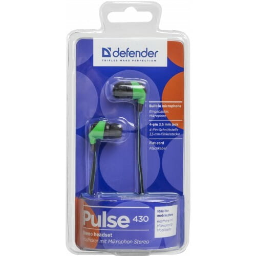 Гарнiтура Defender Pulse 430 Black/Green (63434)