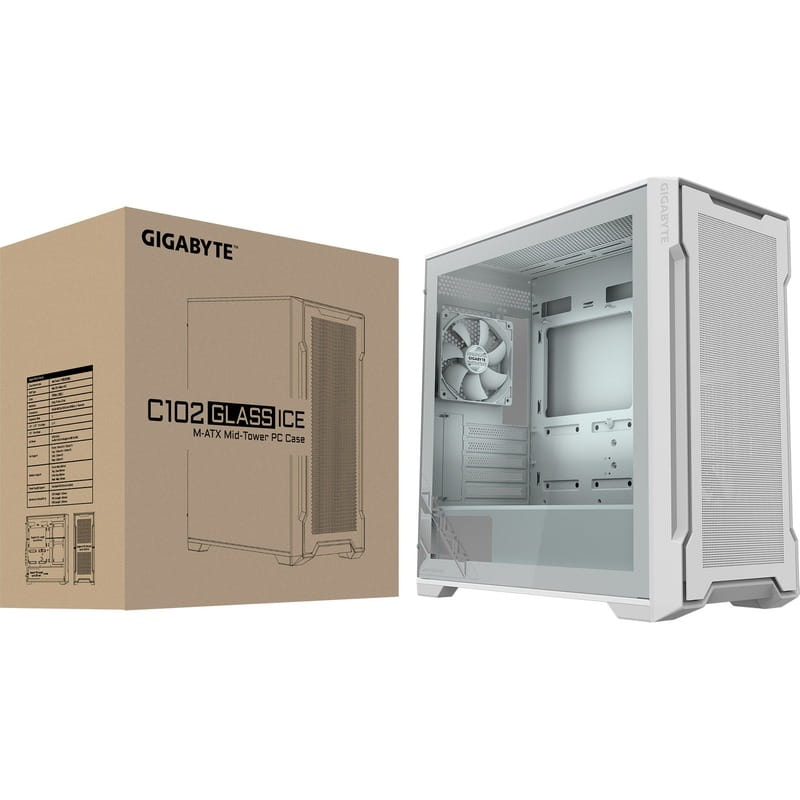 Корпус Gigabyte C102 Glass Ice White без БЖ (GB-C102GI)
