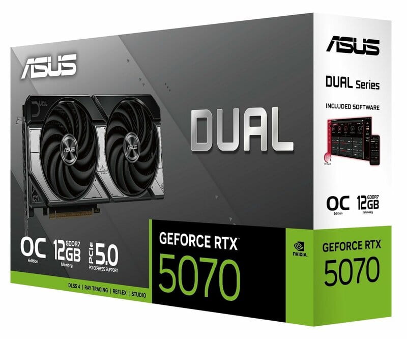 Відеокарта GF RTX 5070 12GB GDDR7 Dual OC Asus (DUAL-RTX5070-O12G)