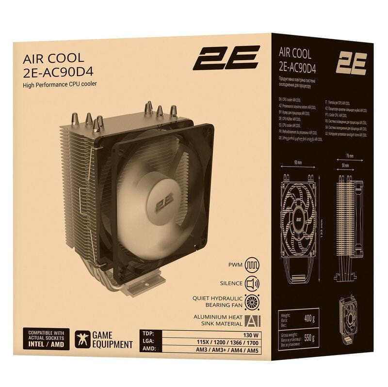 Кулер процессорный 2E Gaming Air Cool (2E-AC90D4)