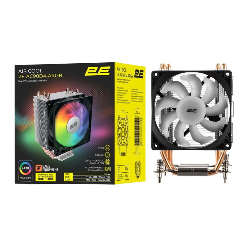 Кулер процесорний 2E Gaming Air Cool (2E-AC90D4-ARGB)