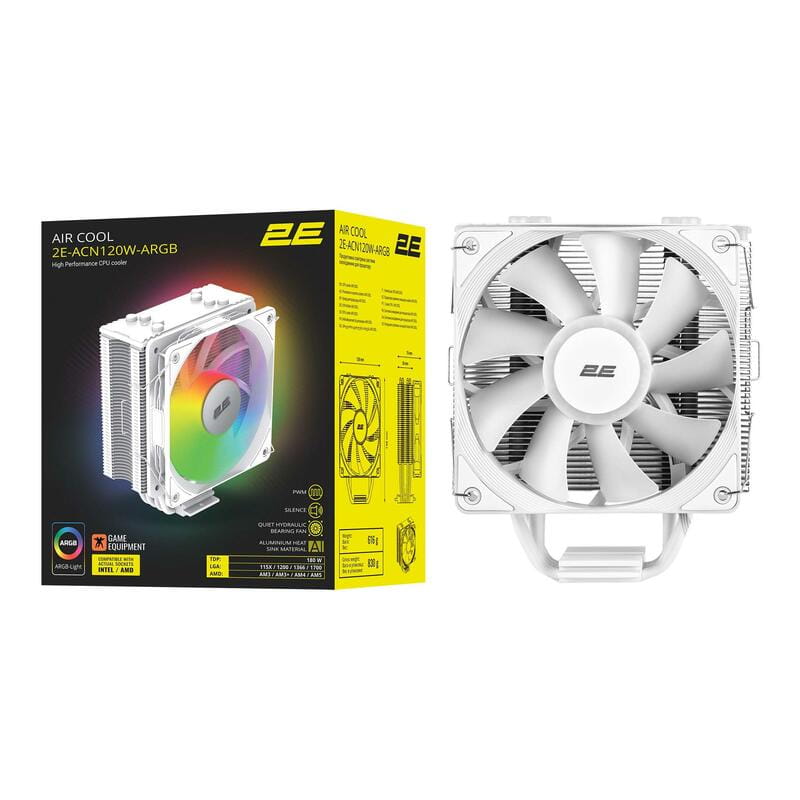 Кулер процесорний 2E Gaming Air Cool (2E-ACN120W-ARGB)