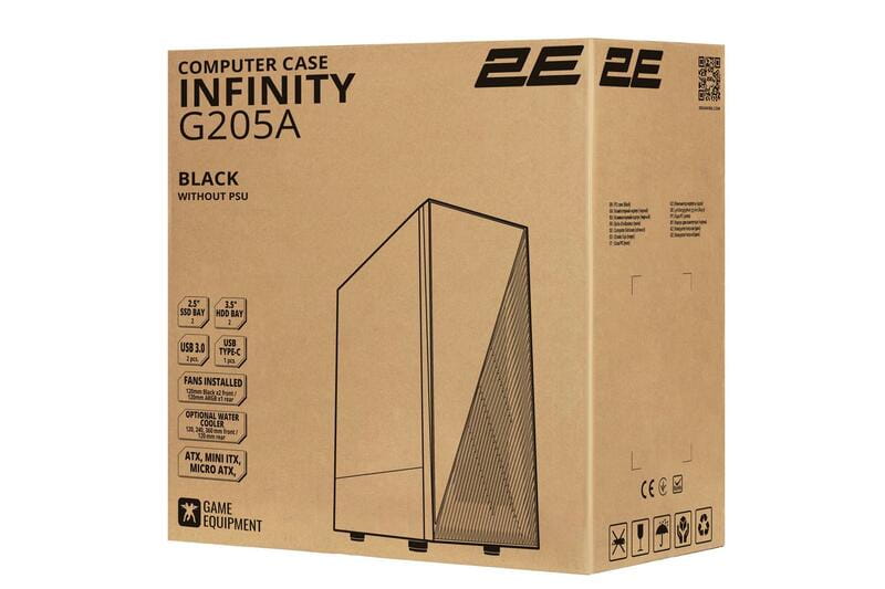 Корпус 2E Gaming Infinity Black (2E-G205A) без БЖ