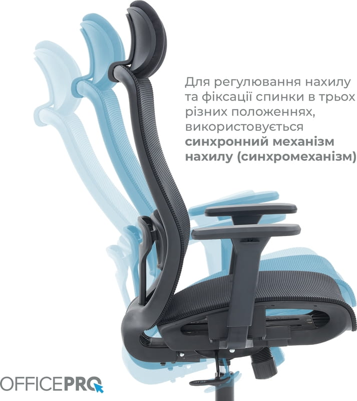 Крісло офісне Officepro Wave OC670-B-B-B Black