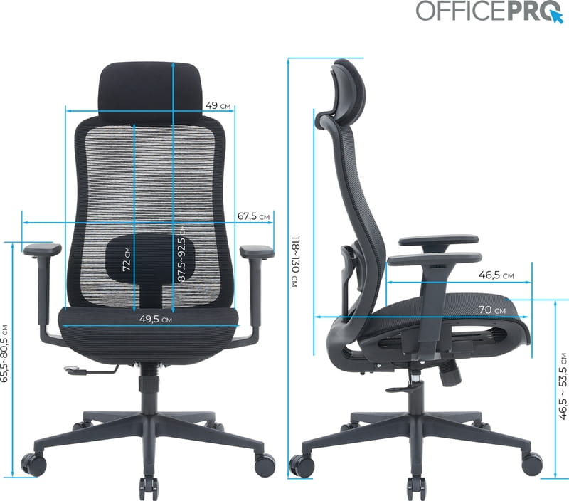 Крісло офісне Officepro Wave OC670-B-B-B Black