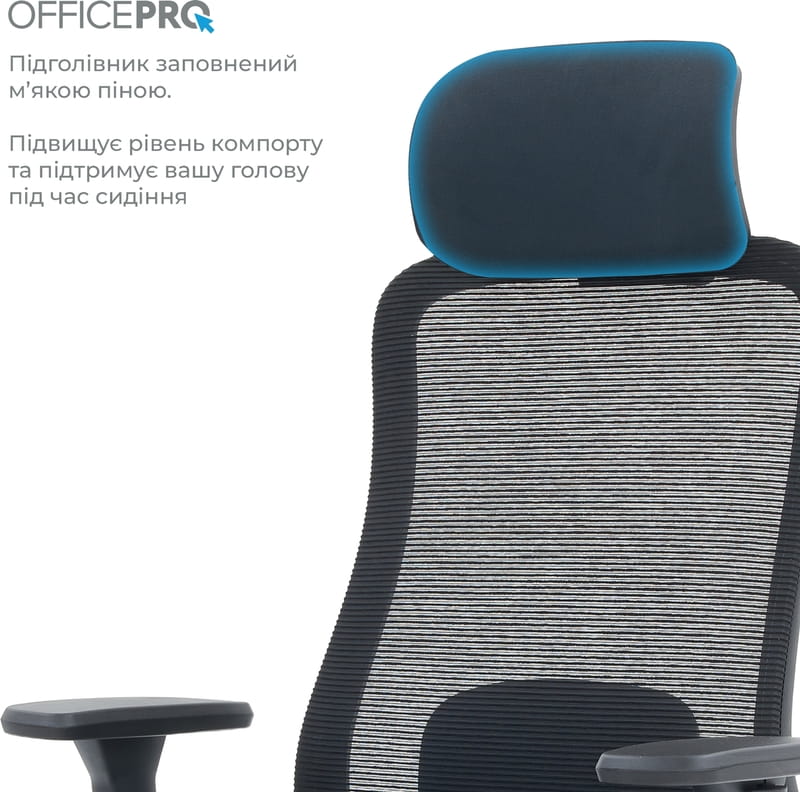 Крісло офісне Officepro Wave OC670-B-B-B Black