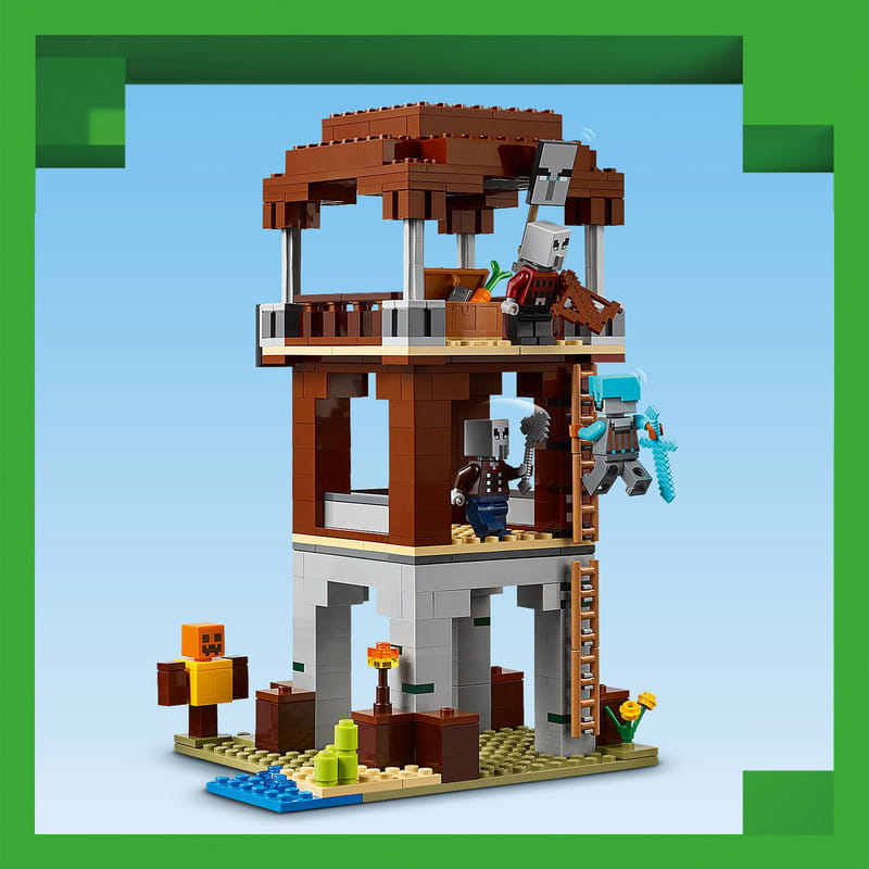 Конструктор LEGO Minecraft Аванпост розбійників та спустошувач (21278)