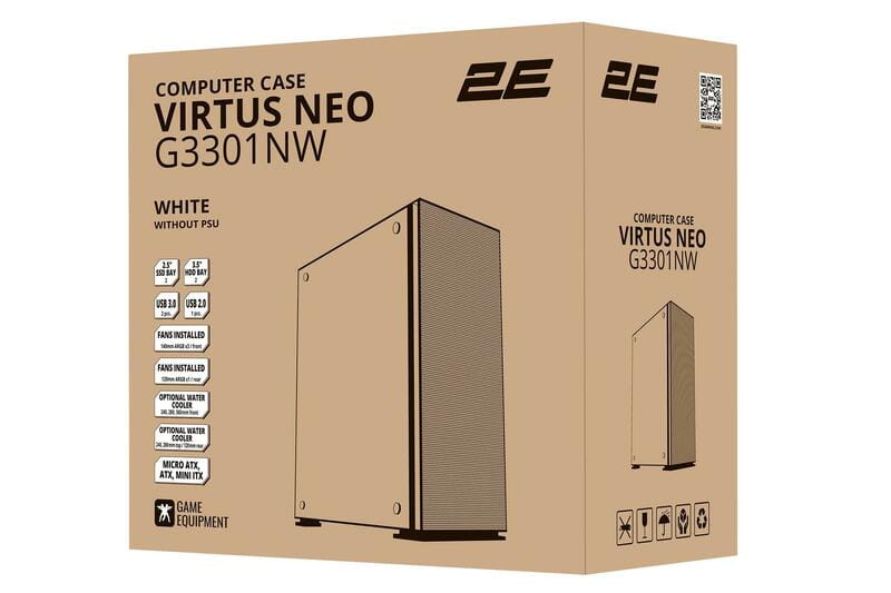 Корпус 2E Gaming Virtus Neo White (2E-G3301NW) без БП