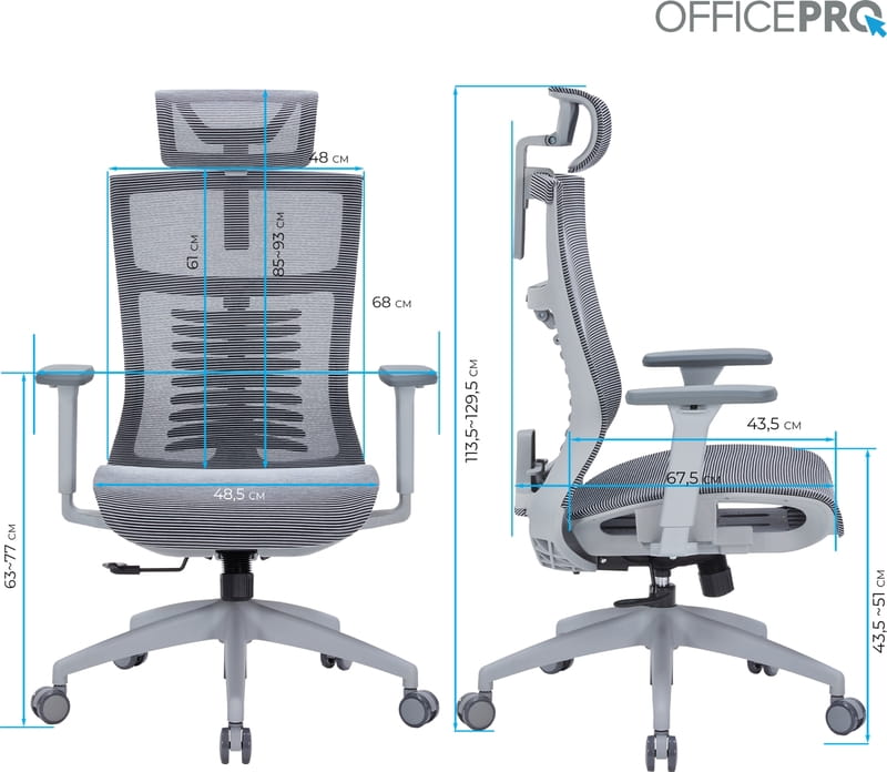 Кресло офисное Officepro Balance OC620-G-DG-DG Gray/Dark Gray