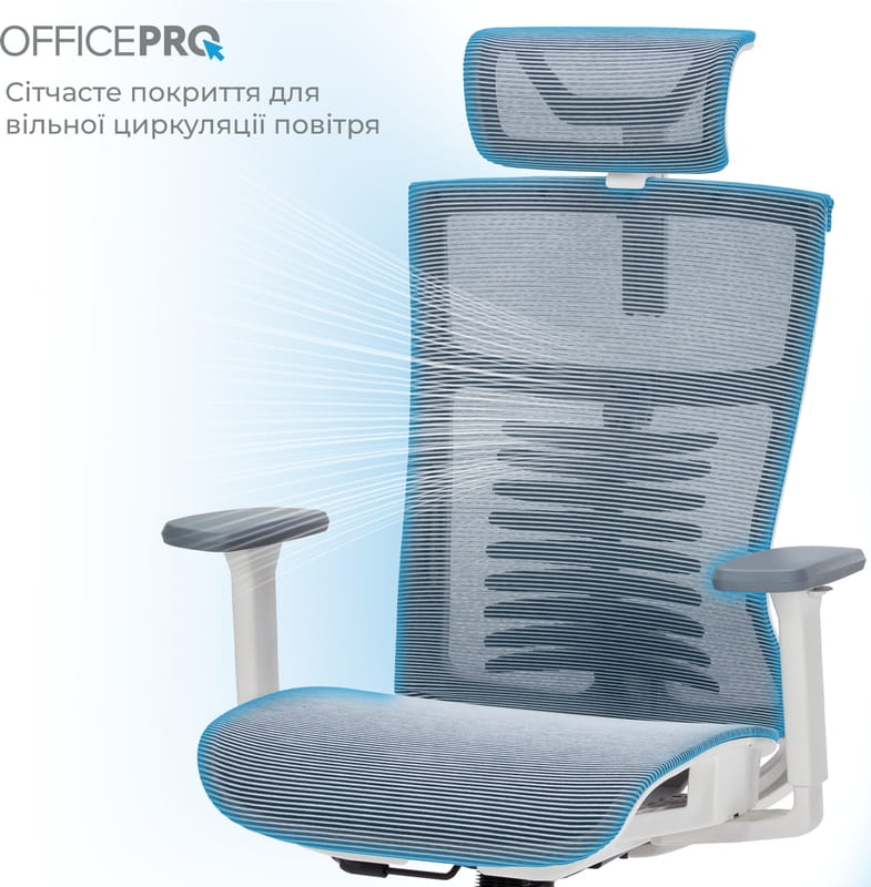 Крісло офісне Officepro Balance OC620-W-DG-DG White/Dark Gray