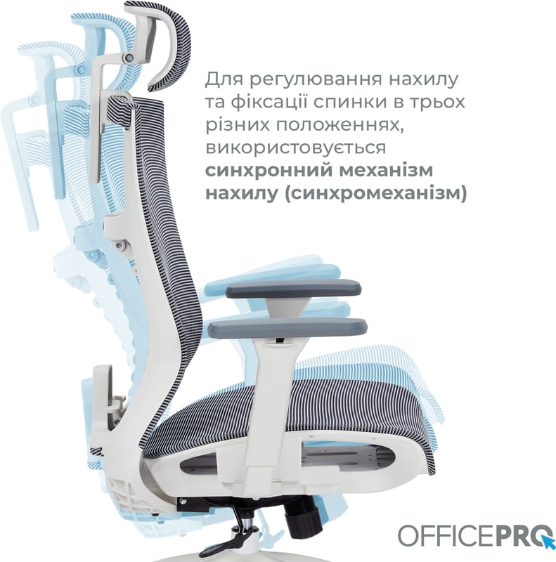 Крісло офісне Officepro Balance OC620-W-DG-DG White/Dark Gray