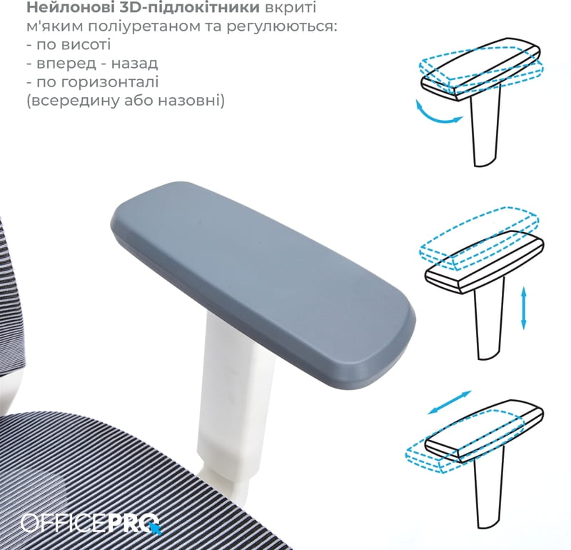Крісло офісне Officepro Balance OC620-W-DG-DG White/Dark Gray
