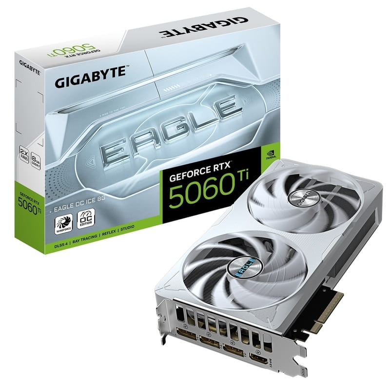 Видеокарта GF RTX 5060 Ti  8GB GDDR7 Eagle OC Ice Gigabyte (GV-N506TEAGLEOC ICE-8GD)