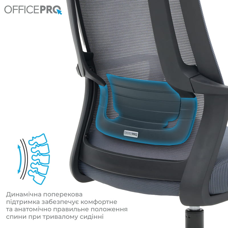 Крісло офісне OfficePro Harmony OC310-B-G-G Black/Gray