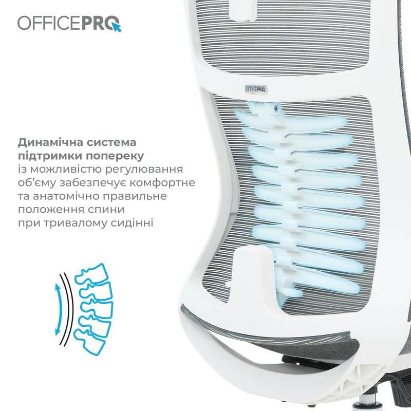 Крісло офісне OfficePro Balance OC550-W-DG-DG White/Dark Gray